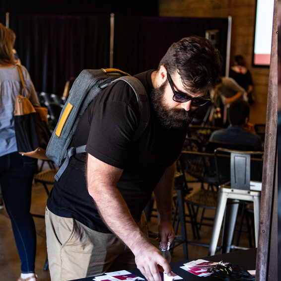 Attendee checking in at FusionConf